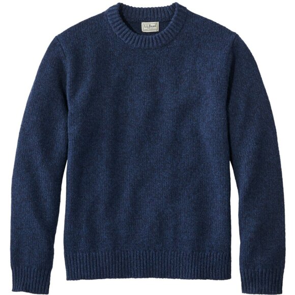 EUC Men's L.L. BEAN 100% Wool Shetland Crewneck Sweater Navy | Size XLR - Picture 3 of 7